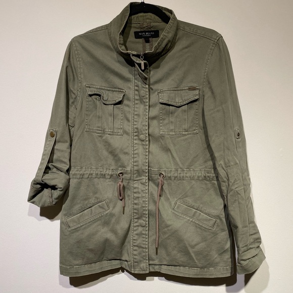 Max Jeans Jackets & Blazers - Max Jeans Olive Green Military Utility Jacket L